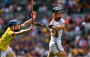 28 July 2019; Alex Connaire of Galway in action against Dylan Whelan of Wexford during the Electric Ireland GAA Hurling All-Ireland Minor Championship Semi-Final match between Wexford and Galway at Croke Park in Dublin. Photo by Ray McManus/Sportsfile