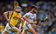 28 July 2019; Alex Connaire of Galway in action against Dylan Whelan of Wexford during the Electric Ireland GAA Hurling All-Ireland Minor Championship Semi-Final match between Wexford and Galway at Croke Park in Dublin. Photo by Ray McManus/Sportsfile