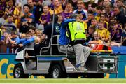 28 July 2019; Shane Morgan of Galway leaves the pitch on a stretcher during the Electric Ireland GAA Hurling All-Ireland Minor Championship Semi-Final match between Wexford and Galway at Croke Park in Dublin. Photo by Brendan Moran/Sportsfile