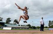 28 July 2019; Ruby Millet of St. Abbans A.C., Co. Laois, competing in the Women's Long Jump  during day two of the Irish Life Health National Senior Track & Field Championships at Morton Stadium in Santry, Dublin. Photo by Harry Murphy/Sportsfile