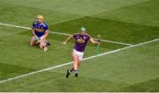 28 July 2019; Conor McDonald of Wexford celebrates after scoring his side's first goal during the GAA Hurling All-Ireland Senior Championship Semi Final match between Wexford and Tipperary at Croke Park in Dublin. Photo by Daire Brennan/Sportsfile