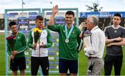 28 July 2019; European Combined Events Decathlon silver medallist Michael Bowler is introduced to the crowd during day two of the Irish Life Health National Senior Track & Field Championships at Morton Stadium in Santry, Dublin. Photo by Sam Barnes/Sportsfile