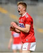 28 July 2019; Damien Gore of Cork reacts after hitting the post during the EirGrid GAA Football All-Ireland U20 Championship Semi-Final match between Cork and Tyrone at Bord Na Mona O'Connor Park in Tullamore, Offaly. Photo by David Fitzgerald/Sportsfile