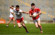 28 July 2019; Blake Murphy of Cork in action against Cahir Goodwin of Tyrone during the EirGrid GAA Football All-Ireland U20 Championship Semi-Final match between Cork and Tyrone at Bord Na Mona O'Connor Park in Tullamore, Offaly. Photo by David Fitzgerald/Sportsfile