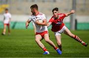 28 July 2019; Liam Gray of Tyrone in action against Blake Murphy of Cork during the EirGrid GAA Football All-Ireland U20 Championship Semi-Final match between Cork and Tyrone at Bord Na Mona O'Connor Park in Tullamore, Offaly. Photo by David Fitzgerald/Sportsfile