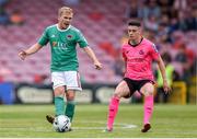 28 July 2019; Conor McCormack of Cork City in action against Gary O'Neill of Shamrock Rovers during the SSE Airtricity League Premier Division match between Cork City and Shamrock Rovers at Turners Cross in Cork. Photo by Ben McShane/Sportsfile