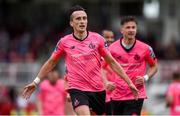 28 July 2019; Aaron McEneff of Shamrock Rovers celebrates after scoring his side's first goal during the SSE Airtricity League Premier Division match between Cork City and Shamrock Rovers at Turners Cross in Cork. Photo by Ben McShane/Sportsfile