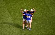 28 July 2019; Tipperary players, left to right, Padraic Maher, Alan Flynn, and Ger Browne celebrate after the GAA Hurling All-Ireland Senior Championship Semi Final match between Wexford and Tipperary at Croke Park in Dublin. Photo by Daire Brennan/Sportsfile
