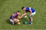 28 July 2019; John O’Dwyer of Tipperary shakes hands with Aidan Nolan of Wexford after the GAA Hurling All-Ireland Senior Championship Semi Final match between Wexford and Tipperary at Croke Park in Dublin. Photo by Daire Brennan/Sportsfile