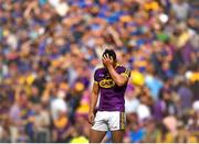 28 July 2019; Lee Chin of Wexford reacts at the final whistle following his side's defeat during the GAA Hurling All-Ireland Senior Championship Semi Final match between Wexford and Tipperary at Croke Park in Dublin. Photo by Seb Daly/Sportsfile
