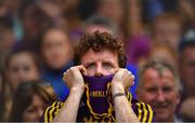 28 July 2019; A Wexford supporter watches the closing moments of the GAA Hurling All-Ireland Senior Championship Semi Final match between Wexford and Tipperary at Croke Park in Dublin. Photo by Brendan Moran/Sportsfile