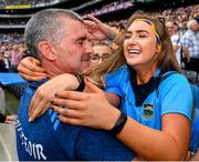 28 July 2019; Tipperary manager Liam Sheedy celebrates with daughter Aisling following his side's victory during the GAA Hurling All-Ireland Senior Championship Semi Final match between Wexford and Tipperary at Croke Park in Dublin. Photo by Seb Daly/Sportsfile