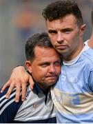 28 July 2019; Wexford manager Davy Fitzgerald, left, is consoled by Rory O'Connor after the GAA Hurling All-Ireland Senior Championship Semi Final match between Wexford and Tipperary at Croke Park in Dublin. Photo by Brendan Moran/Sportsfile