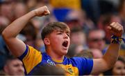 28 July 2019; A Tipperary supporter watches the closing moments of the GAA Hurling All-Ireland Senior Championship Semi Final match between Wexford and Tipperary at Croke Park in Dublin. Photo by Brendan Moran/Sportsfile