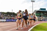 28 July 2019; Nadia Power of Templeogue A.C., Co. Dublin, right, and Claire Mooney of U.C.D. A.C., Co. Dublin, lead the field whilst competing in the Women's 800m during day two of the Irish Life Health National Senior Track & Field Championships at Morton Stadium in Santry, Dublin. Photo by Sam Barnes/Sportsfile