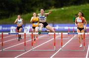 28 July 2019; Nessa Millet of St. Abbans A.C., Co. Laois, on her way to winning the Women's 400m Hurdles during day two of the Irish Life Health National Senior Track & Field Championships at Morton Stadium in Santry, Dublin. Photo by Harry Murphy/Sportsfile