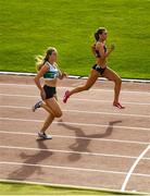 28 July 2019; Sharlene Mawdsley of Newport A.C., Co. Tipperary, right, on her way to winning the Women's 400m  during day two of the Irish Life Health National Senior Track & Field Championships at Morton Stadium in Santry, Dublin. Photo by Harry Murphy/Sportsfile