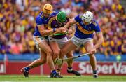 28 July 2019; Conor McDonald of Wexford is tackled by Ronan Maher and Padraic Maher of Tipperary during the GAA Hurling All-Ireland Senior Championship Semi Final match between Wexford and Tipperary at Croke Park in Dublin. Photo by Brendan Moran/Sportsfile