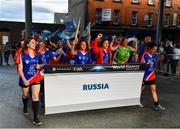 28 July 2019; The Russia team parade to the Renault GAA World Games Opening Ceremony in Waterford City in Waterford. Photo by Piaras Ó Mídheach/Sportsfile