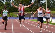 28 July 2019; Christopher O'Donnell of North Sligo A.C., Co. Sligo centre right, on his way to winning the Men's 400m ahead of Harry Purcell of Trim A.C., Co. Meath, during day two of the Irish Life Health National Senior Track & Field Championships at Morton Stadium in Santry, Dublin. Photo by Sam Barnes/Sportsfile