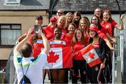 28 July 2019; The Canada team pose for a photo before the parade to the Renault GAA World Games Opening Ceremony in Waterford City in Waterford. Photo by Piaras Ó Mídheach/Sportsfile