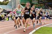 28 July 2019; Jack Boylan of Dunleer A.C., Co. Louth, leads the field during the Men's 1500m during day two of the Irish Life Health National Senior Track & Field Championships at Morton Stadium in Santry, Dublin. Photo by Sam Barnes/Sportsfile