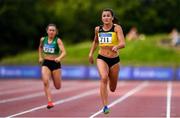28 July 2019; Phil Healy of Bandon A.C., Co.Cork, on her way to winning the Women's 200m during day two of the Irish Life Health National Senior Track & Field Championships at Morton Stadium in Santry, Dublin. Photo by Sam Barnes/Sportsfile