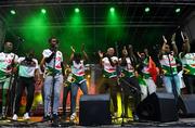 28 July 2019; Players from South Africa Gaels performing during the Renault GAA World Games Opening Ceremony at Theatre Royal & Waterside Cade Park in Waterford United. Photo by Piaras Ó Mídheach/Sportsfile