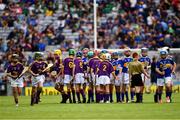 28 July 2019; The teams on parade before the INTO Cumann na mBunscol GAA Respect Exhibition Go Games at the GAA Hurling All-Ireland Senior Championship Semi Final match between Wexford and Tipperary at Croke Park in Dublin. Photo by Ray McManus/Sportsfile
