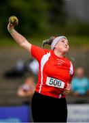 28 July 2019; Anne-Marie Torsney of Fingallians A.C., Co. Dublin, competing in the Women's Shotput during day two of the Irish Life Health National Senior Track & Field Championships at Morton Stadium in Santry, Dublin. Photo by Harry Murphy/Sportsfile