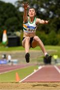 28 July 2019; Ruby Millet of St. Abbans A.C., Co. Laois, competing in the Women's Long Jump during day two of the Irish Life Health National Senior Track & Field Championships at Morton Stadium in Santry, Dublin. Photo by Harry Murphy/Sportsfile