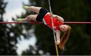 28 July 2019; Erin Fisher of City of Lisburn A.C., Co. Down, competing in the Women's Pole Vault during day two of the Irish Life Health National Senior Track & Field Championships at Morton Stadium in Santry, Dublin. Photo by Harry Murphy/Sportsfile