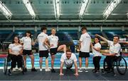 29 July 2019; In attendance are swimmers, from left, Ailbhe Kelly, Amy Marren, Barry McClements, Ellen Keane, Jonathan McGrath, Sean O'Riordan, Nicole Turner and Patrick Flanagan during the Announcement of Team Ireland for the World Para Swimming Championships in London as Under Armour is named as the official kit supplier to Paralympics Ireland at the National Aquatic Centre in Abbotstown, Dublin. Photo by David Fitzgerald/Sportsfile