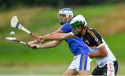 29 July 2019; Magnani Ugo of Europe Harps in action against Lauritz Bonnen of Germany in their Hurling Native Born tournament game during the Renault GAA World Games 2019 Day 1 at WIT Arena, Carriganore, Co. Waterford. Photo by Piaras Ó Mídheach/Sportsfile