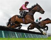 29 July 2019; Linger, with JJ Slevin up, jumps the fifth on their way to winning the Easyfix Handicap Hurdle during Day One of the Galway Races Summer Festival 2019 in Ballybrit, Galway. Photo by Seb Daly/Sportsfile