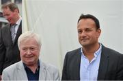 29 July 2019; An Taoiseach Leo Varadkar T.D., right, and sculptor John Behan during Day One of the Galway Races Summer Festival 2019 in Ballybrit, Galway. Photo by Seb Daly/Sportsfile