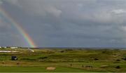 18 July 2019; A rainbow is seen over the golf course during Day One of the 148th Open Championship at Royal Portrush in Portrush, Co Antrim. Photo by Brendan Moran/Sportsfile