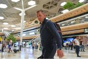 29 July 2019; Dundalk head coach Vinny Perth arrives with the Dundalk squad at Heydar Aliyev International Airport in Baku, Azerbaijan. Photo by Eóin Noonan/Sportsfile