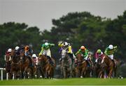 29 July 2019; Great White Shark, centre, with Jody Townend up, on their way to winning the Connacht Hotel Handicap during Day One of the Galway Races Summer Festival 2019 in Ballybrit, Galway. Photo by Seb Daly/Sportsfile