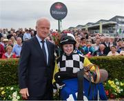 29 July 2019; Jockey Jody Townend and trainer Willie Mullins after sending out Great White Shark to in the Connacht Hotel Handicap during Day One of the Galway Races Summer Festival 2019 in Ballybrit, Galway. Photo by Seb Daly/Sportsfile