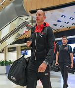 29 July 2019; Gary Rogers of Dundalk as the squad arrive at Heydar Aliyev International Airport in Baku, Azerbaijan. Photo by Eóin Noonan/Sportsfile