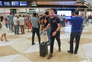 29 July 2019; Sean Hoare of Dundalk as the squad arrive at Heydar Aliyev International Airport in Baku, Azerbaijan. Photo by Eóin Noonan/Sportsfile
