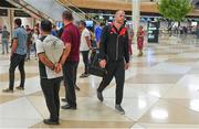 29 July 2019; Aaron McCarey of Dundalk as the squad arrive at Heydar Aliyev International Airport in Baku, Azerbaijan. Photo by Eóin Noonan/Sportsfile