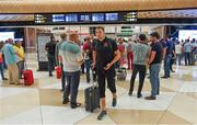 29 July 2019; Brian Gartland of Dundalk as the squad arrive at Heydar Aliyev International Airport in Baku, Azerbaijan. Photo by Eóin Noonan/Sportsfile