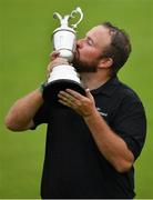 21 July 2019; Shane Lowry of Ireland celebrates with the Claret Jug after winning the Open Championship on Day Four of the 148th Open Championship at Royal Portrush in Portrush, Co Antrim. Photo by Brendan Moran/Sportsfile