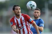 29 July 2019; Gerardo Bruna of Derry City in action against Tom Holland of Waterford United during the SSE Airtricity League Premier Division match between Derry City and Waterford at Ryan McBride Brandywell Stadium in Derry. Photo by Oliver McVeigh/Sportsfile