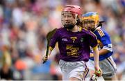 28 July 2019; Aoife Kirby, Scoil Tighearnach Naofa, Cullohill, Laois, representing Wexford, during the INTO Cumann na mBunscol GAA Respect Exhibition Go Games at the GAA Hurling All-Ireland Senior Championship Semi Final match between Wexford and Tipperary at Croke Park in Dublin. Photo by Ramsey Cardy/Sportsfile