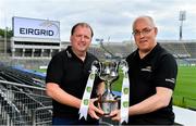 30 July 2019; Cork manager Keith Ricken, left, and Dublin manager Tom Gray in Croke Park at the EirGrid U20 Football All-Ireland Final preview event ahead of this Saturday’s decider. EirGrid, the state-owned company that manages and develops Ireland's electricity grid, has partnered with the GAA since 2015 as sponsor of the U20 GAA Football All-Ireland Championship. Photo by Brendan Moran/Sportsfile