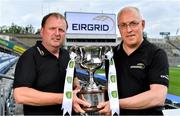 30 July 2019; Cork manager Keith Ricken, left, and Dublin manager Tom Gray in Croke Park at the EirGrid U20 Football All-Ireland Final preview event ahead of this Saturday’s decider. EirGrid, the state-owned company that manages and develops Ireland's electricity grid, has partnered with the GAA since 2015 as sponsor of the U20 GAA Football All-Ireland Championship. Photo by Brendan Moran/Sportsfile