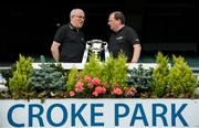 30 July 2019; Dublin manager Tom Gray, left, and Cork manager Keith Ricken in Croke Park at the EirGrid U20 Football All-Ireland Final preview event ahead of this Saturday’s decider. EirGrid, the state-owned company that manages and develops Ireland's electricity grid, has partnered with the GAA since 2015 as sponsor of the U20 GAA Football All-Ireland Championship. Photo by Brendan Moran/Sportsfile